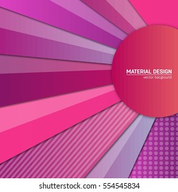 Vector material design background. Abstract creative concept layout template. For web and mobile app, paper art illustration, style blank, poster, booklet. Motion wallpaper element. Flat ui.