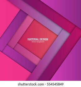 Vector material design background. Abstract creative concept layout template. For web and mobile app, paper art illustration, style blank, poster, booklet. Motion wallpaper element. Flat ui.