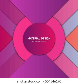 Vector material design background. Abstract creative concept layout template. For web and mobile app, paper art illustration, style blank, poster, booklet. Motion wallpaper element. Flat ui.