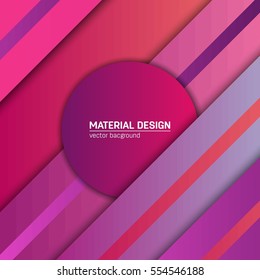 Vector material design background. Abstract creative concept layout template. For web and mobile app, paper art illustration, style blank, poster, booklet. Motion wallpaper element. Flat ui.