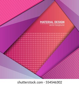 Vector material design background. Abstract creative concept layout template. For web and mobile app, paper art illustration, style blank, poster, booklet. Motion wallpaper element. Flat ui.