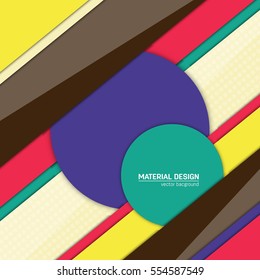 Vector material design background. Abstract creative concept layout template. For web and mobile app, paper art illustration, style blank, poster, booklet. Motion wallpaper element. Flat ui.