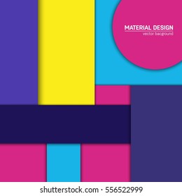 Vector material design background. Abstract creative concept layout template. For web and mobile app, paper art illustration, style blank, poster, booklet. Motion wallpaper element. Flat ui.