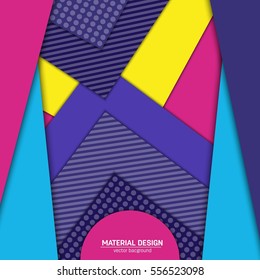 Vector material design background. Abstract creative concept layout template. For web and mobile app, paper art illustration, style blank, poster, booklet. Motion wallpaper element. Flat ui.