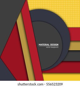 Vector material design background. Abstract creative concept layout template. For web and mobile app, paper art illustration, style blank, poster, booklet. Motion wallpaper element. Flat ui.