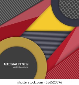 Vector material design background. Abstract creative concept layout template. For web and mobile app, paper art illustration, style blank, poster, booklet. Motion wallpaper element. Flat ui.