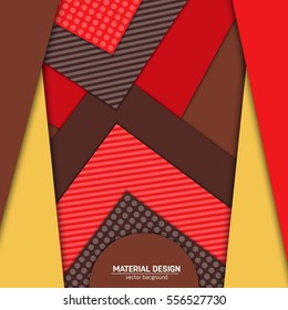 Vector material design background. Abstract creative concept layout template. For web and mobile app, paper art illustration, style blank, poster, booklet. Motion wallpaper element. Flat ui.