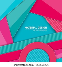 Vector material design background. Abstract creative concept layout template. For web and mobile app, paper art illustration, style blank, poster, booklet. Motion wallpaper element. Flat ui.