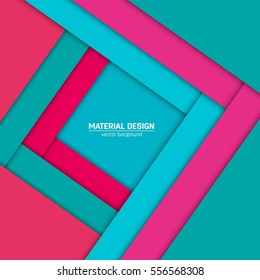 Vector material design background. Abstract creative concept layout template. For web and mobile app, paper art illustration, style blank, poster, booklet. Motion wallpaper element. Flat ui.
