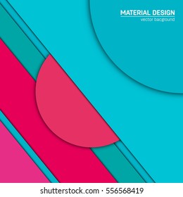 Vector material design background. Abstract creative concept layout template. For web and mobile app, paper art illustration, style blank, poster, booklet. Motion wallpaper element. Flat ui.