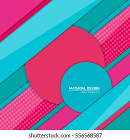 Vector material design background. Abstract creative concept layout template. For web and mobile app, paper art illustration, style blank, poster, booklet. Motion wallpaper element. Flat ui.