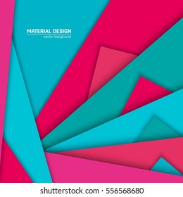 Vector material design background. Abstract creative concept layout template. For web and mobile app, paper art illustration, style blank, poster, booklet. Motion wallpaper element. Flat ui.