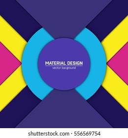 Vector material design background. Abstract creative concept layout template. For web and mobile app, paper art illustration, style blank, poster, booklet. Motion wallpaper element. Flat ui.