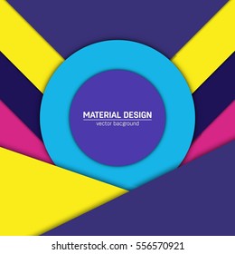 Vector material design background. Abstract creative concept layout template. For web and mobile app, paper art illustration, style blank, poster, booklet. Motion wallpaper element. Flat ui.