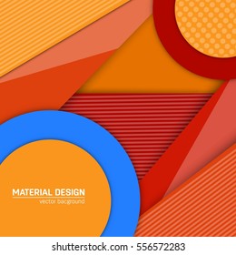 Vector material design background. Abstract creative concept layout template. For web and mobile app, paper art illustration, style blank, poster, booklet. Motion wallpaper element. Flat ui.