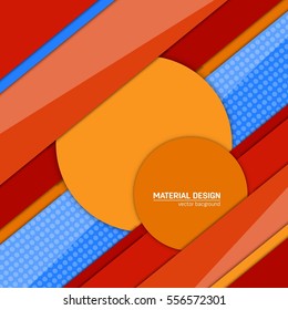 Vector material design background. Abstract creative concept layout template. For web and mobile app, paper art illustration, style blank, poster, booklet. Motion wallpaper element. Flat ui.
