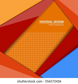 Vector material design background. Abstract creative concept layout template. For web and mobile app, paper art illustration, style blank, poster, booklet. Motion wallpaper element. Flat ui.