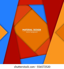 Vector material design background. Abstract creative concept layout template. For web and mobile app, paper art illustration, style blank, poster, booklet. Motion wallpaper element. Flat ui.