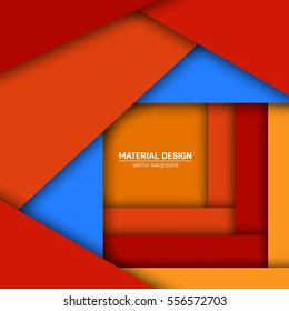 Vector material design background. Abstract creative concept layout template. For web and mobile app, paper art illustration, style blank, poster, booklet. Motion wallpaper element. Flat ui.