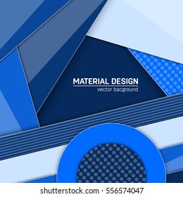 Vector material design background. Abstract creative concept layout template. For web and mobile app, paper art illustration, style blank, poster, booklet. Motion wallpaper element. Flat ui.