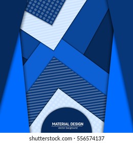 Vector material design background. Abstract creative concept layout template. For web and mobile app, paper art illustration, style blank, poster, booklet. Motion wallpaper element. Flat ui.