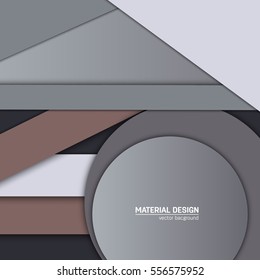 Vector material design background. Abstract creative concept layout template. For web and mobile app, paper art illustration, style blank, poster, booklet. Motion wallpaper element. Flat ui.