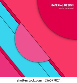 Vector material design background. Abstract creative concept layout template. For web and mobile app, paper art illustration, style blank, poster, booklet. Motion wallpaper element. Flat ui.
