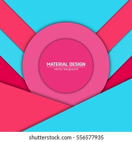 Vector material design background. Abstract creative concept layout template. For web and mobile app, paper art illustration, style blank, poster, booklet. Motion wallpaper element. Flat ui.