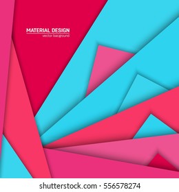 Vector material design background. Abstract creative concept layout template. For web and mobile app, paper art illustration, style blank, poster, booklet. Motion wallpaper element. Flat ui.