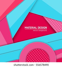 Vector material design background. Abstract creative concept layout template. For web and mobile app, paper art illustration, style blank, poster, booklet. Motion wallpaper element. Flat ui.