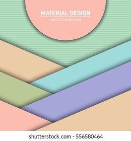 Vector material design background. Abstract creative concept layout template. For web and mobile app, paper art illustration, style blank, poster, booklet. Motion wallpaper element. Flat ui.