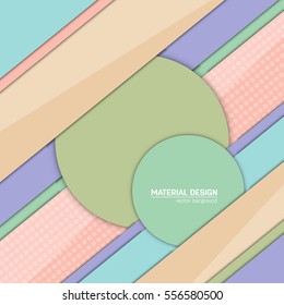 Vector material design background. Abstract creative concept layout template. For web and mobile app, paper art illustration, style blank, poster, booklet. Motion wallpaper element. Flat ui.