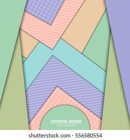 Vector material design background. Abstract creative concept layout template. For web and mobile app, paper art illustration, style blank, poster, booklet. Motion wallpaper element. Flat ui.