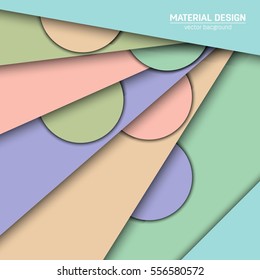 Vector material design background. Abstract creative concept layout template. For web and mobile app, paper art illustration, style blank, poster, booklet. Motion wallpaper element. Flat ui.