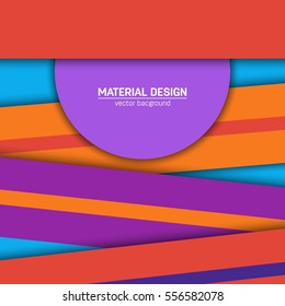 Vector material design background. Abstract creative concept layout template. For web and mobile app, paper art illustration, style blank, poster, booklet. Motion wallpaper element. Flat ui.