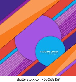 Vector material design background. Abstract creative concept layout template. For web and mobile app, paper art illustration, style blank, poster, booklet. Motion wallpaper element. Flat ui.