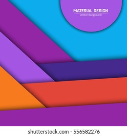 Vector material design background. Abstract creative concept layout template. For web and mobile app, paper art illustration, style blank, poster, booklet. Motion wallpaper element. Flat ui.