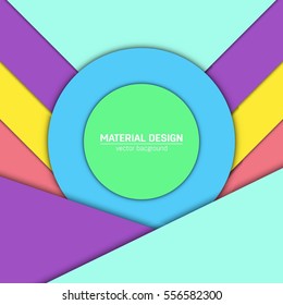 Vector material design background. Abstract creative concept layout template. For web and mobile app, paper art illustration, style blank, poster, booklet. Motion wallpaper element. Flat ui.