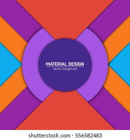 Vector material design background. Abstract creative concept layout template. For web and mobile app, paper art illustration, style blank, poster, booklet. Motion wallpaper element. Flat ui.
