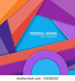 Vector material design background. Abstract creative concept layout template. For web and mobile app, paper art illustration, style blank, poster, booklet. Motion wallpaper element. Flat ui.