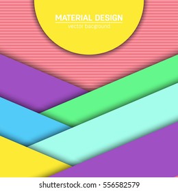 Vector material design background. Abstract creative concept layout template. For web and mobile app, paper art illustration, style blank, poster, booklet. Motion wallpaper element. Flat ui.