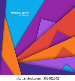 Vector material design background. Abstract creative concept layout template. For web and mobile app, paper art illustration, style blank, poster, booklet. Motion wallpaper element. Flat ui.
