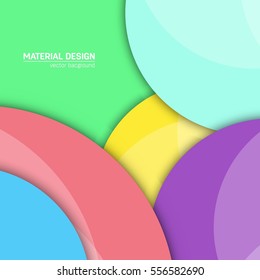 Vector material design background. Abstract creative concept layout template. For web and mobile app, paper art illustration, style blank, poster, booklet. Motion wallpaper element. Flat ui.