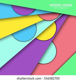 Vector material design background. Abstract creative concept layout template. For web and mobile app, paper art illustration, style blank, poster, booklet. Motion wallpaper element. Flat ui.