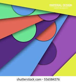 Vector material design background. Abstract creative concept layout template. For web and mobile app, paper art illustration, style blank, poster, booklet. Motion wallpaper element. Flat ui.