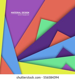 Vector material design background. Abstract creative concept layout template. For web and mobile app, paper art illustration, style blank, poster, booklet. Motion wallpaper element. Flat ui.