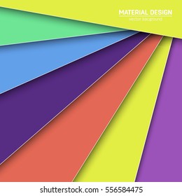 Vector material design background. Abstract creative concept layout template. For web and mobile app, paper art illustration, style blank, poster, booklet. Motion wallpaper element. Flat ui.