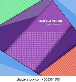Vector material design background. Abstract creative concept layout template. For web and mobile app, paper art illustration, style blank, poster, booklet. Motion wallpaper element. Flat ui.
