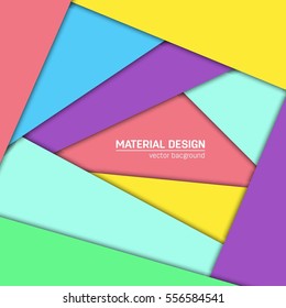 Vector material design background. Abstract creative concept layout template. For web and mobile app, paper art illustration, style blank, poster, booklet. Motion wallpaper element. Flat ui.
