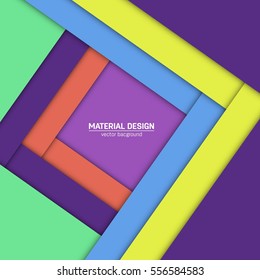 Vector material design background. Abstract creative concept layout template. For web and mobile app, paper art illustration, style blank, poster, booklet. Motion wallpaper element. Flat ui.